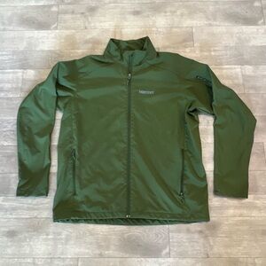 Marmot Green Performance Jacket with High Collar and Full Zipper XL
